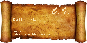 Opitz Ida névjegykártya
